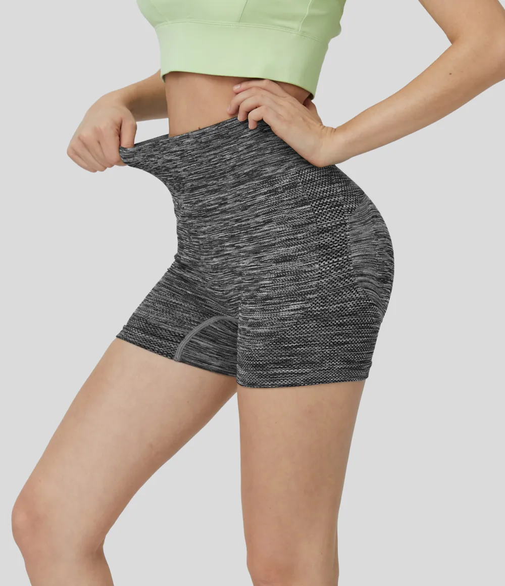 Seamless Flow High Waisted Butt Lifting Ruched Deep Dye Yoga Biker Shorts 3.5''