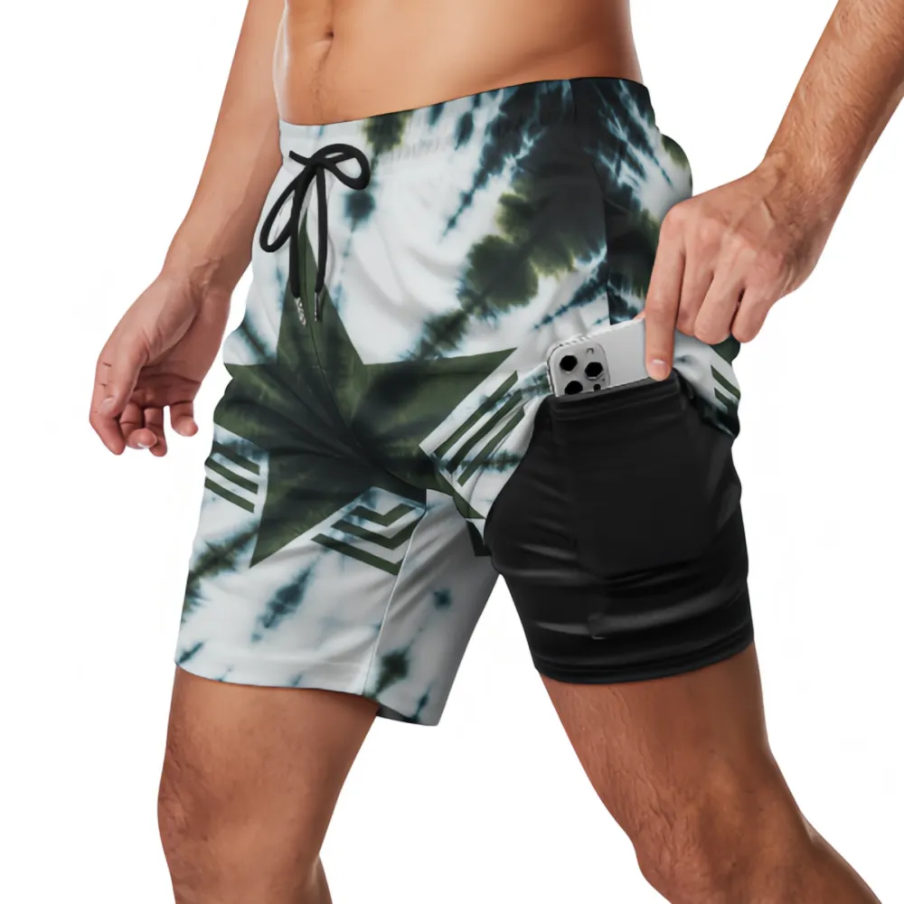 Star Tie-Dye Fashionable Sports Beach Shorts