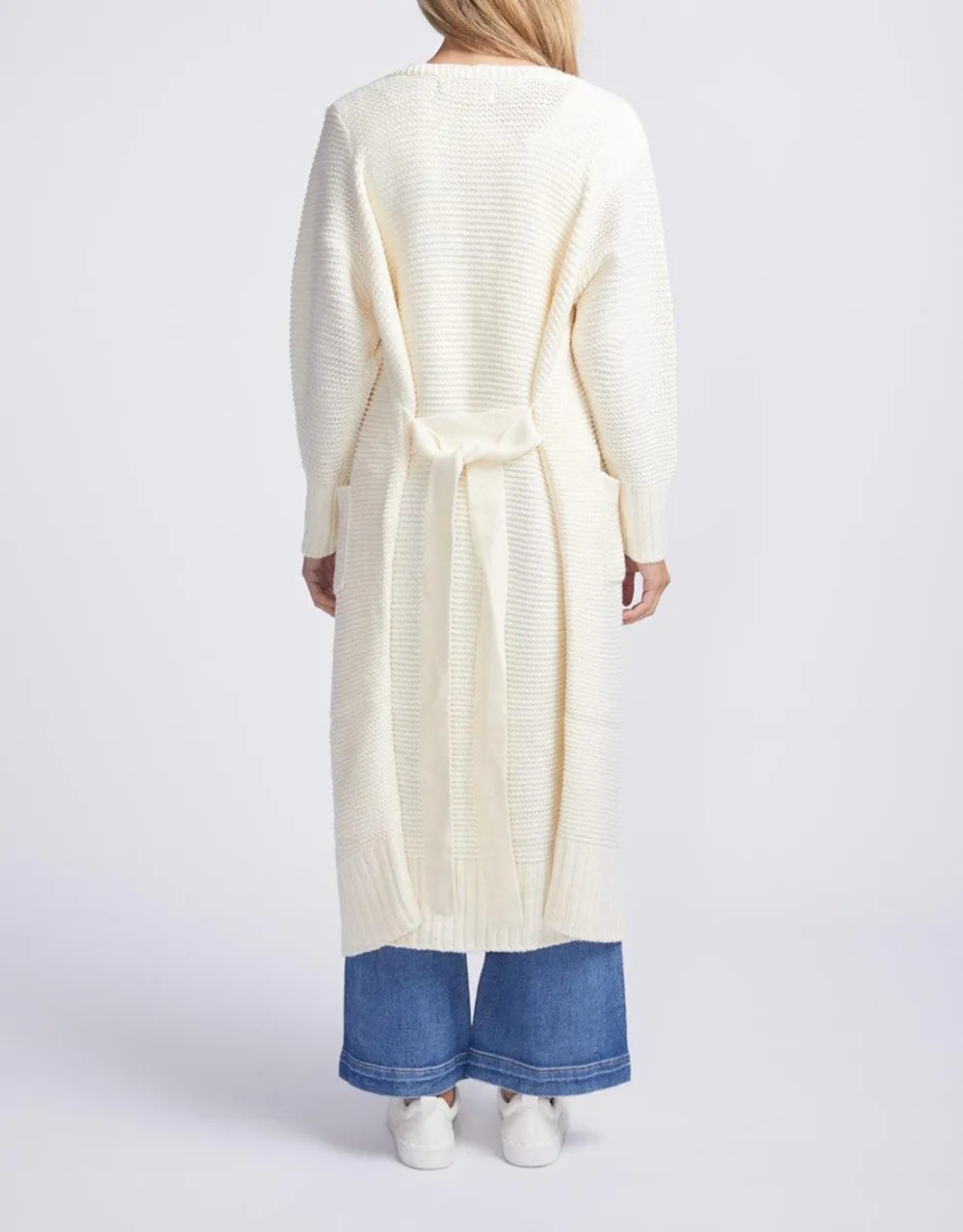 Long Sleeve Belted Cardigan - Birch