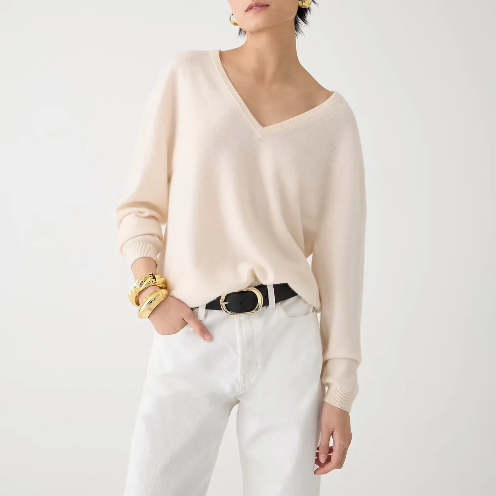 Cashmere relaxed V-neck sweater