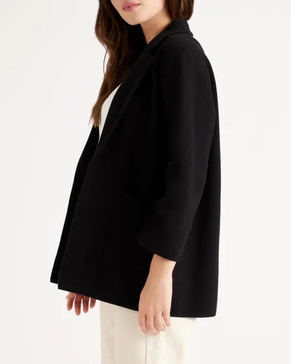 Black Cotton Knit Blazer