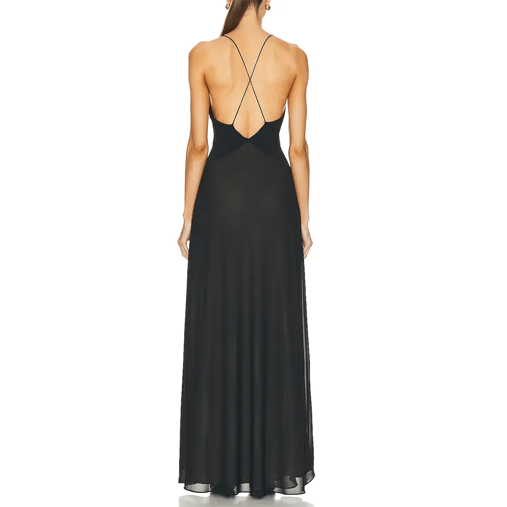 Blossom Bliss Deep V-Neck Maxi Dress