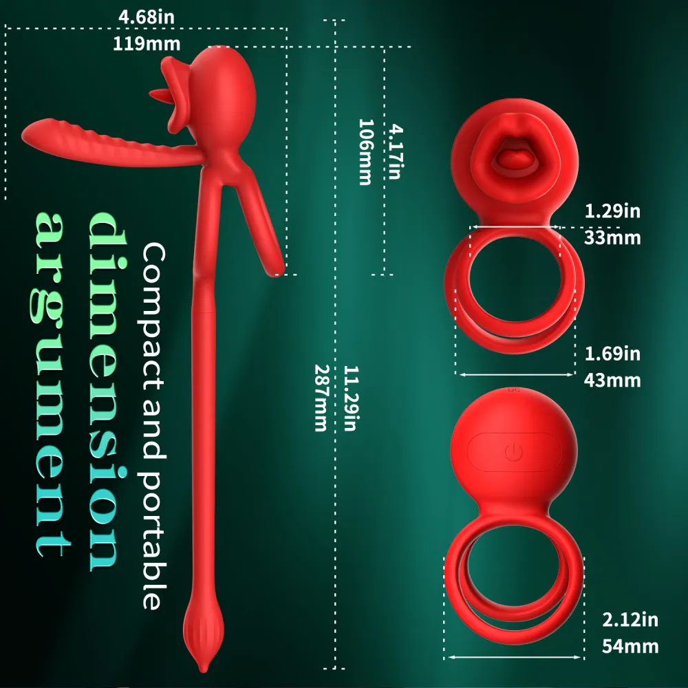 Cock Ring Penis Ring Vibrator Two Point Earthquake 9 vibrating tongue licking penis Longer Harder Stronger Erection