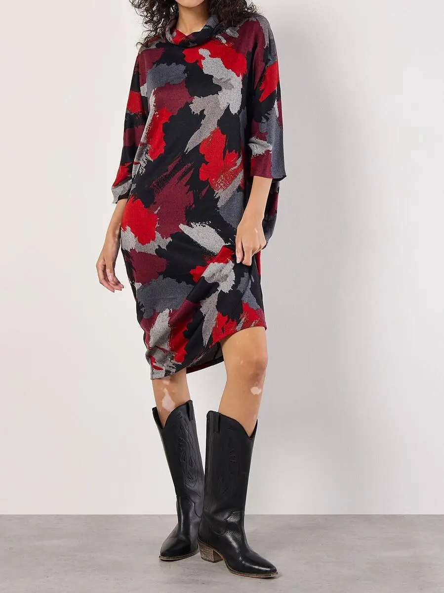 Paint Splash Cocoon Midi Dress