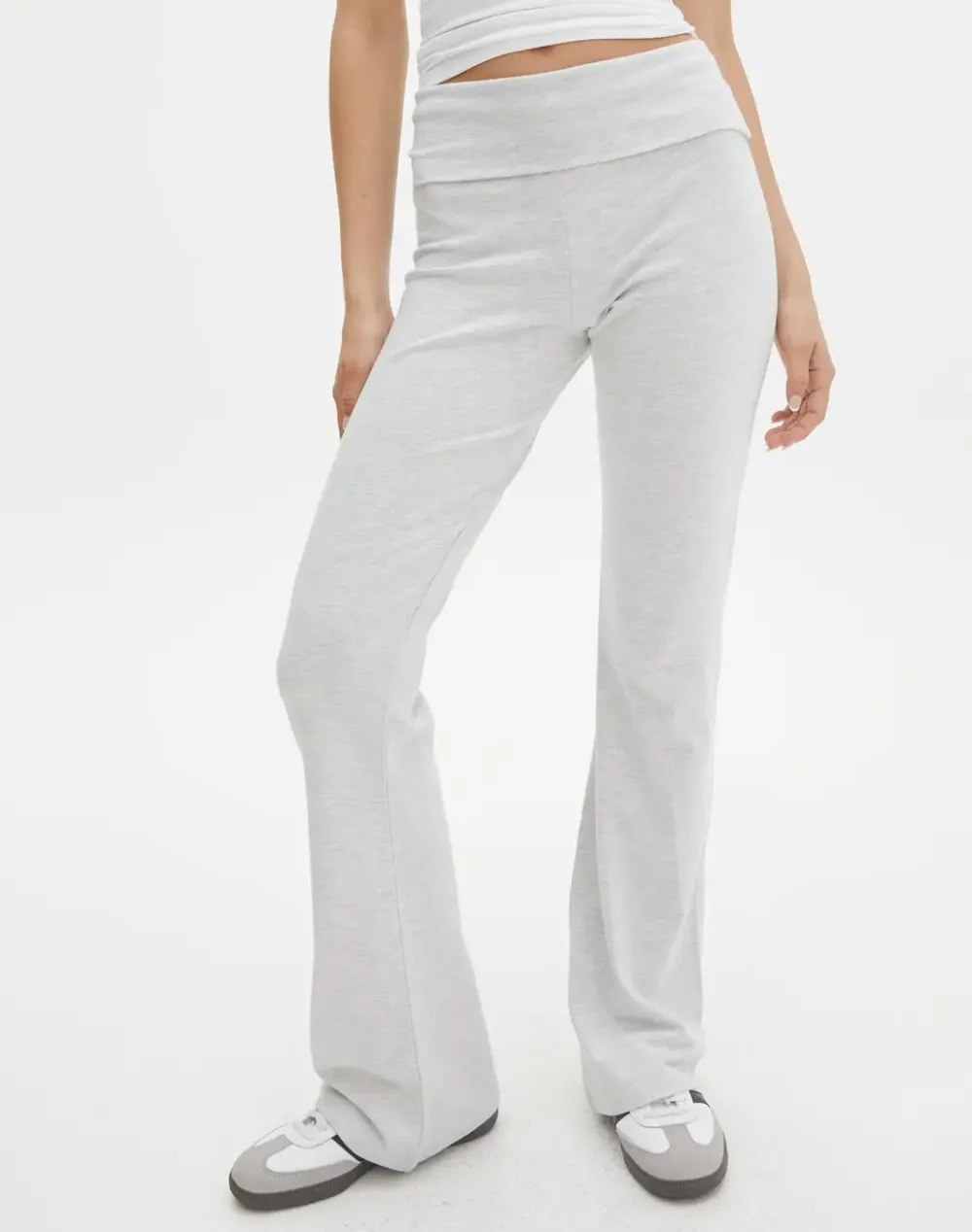 Cotton Foldover Flare Pant