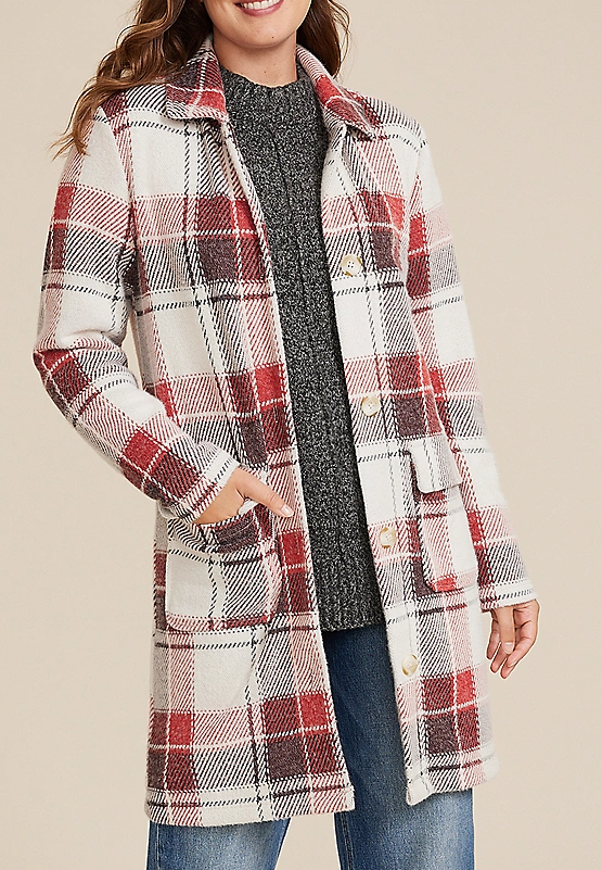 Plaid Longline Coatigan