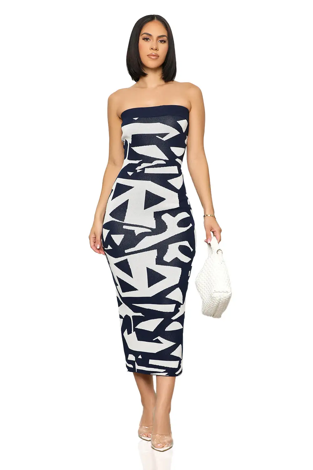 Origami Tube Dress (Navy)