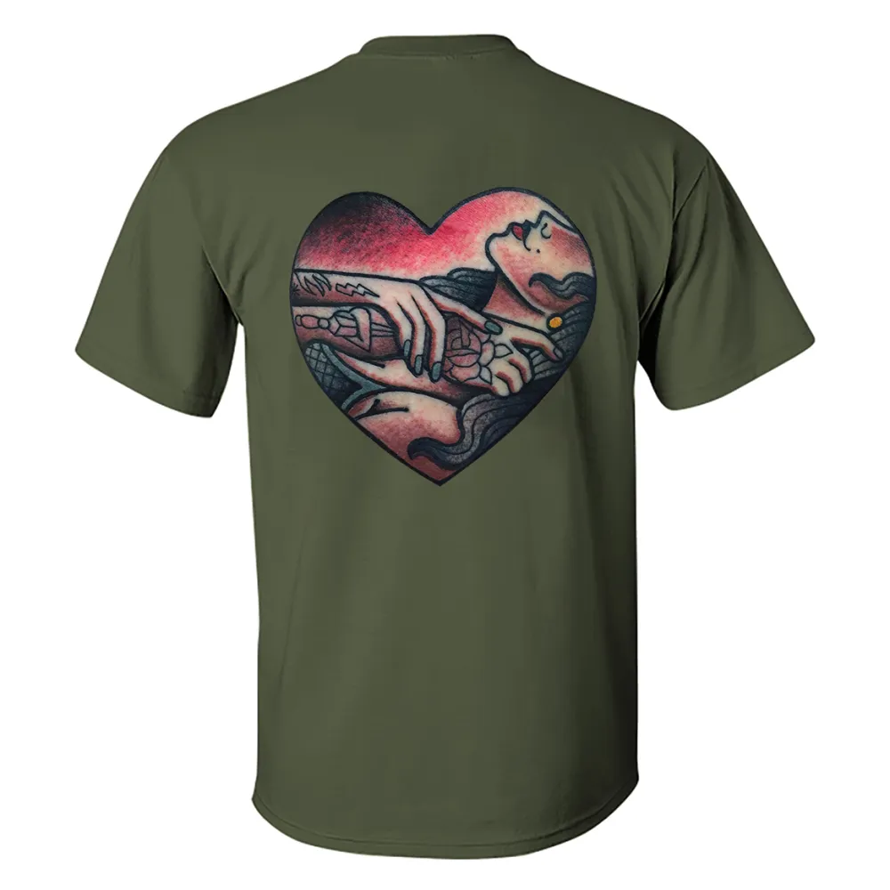 Choke Up Tattooed Lady Printed Men's T-shirt