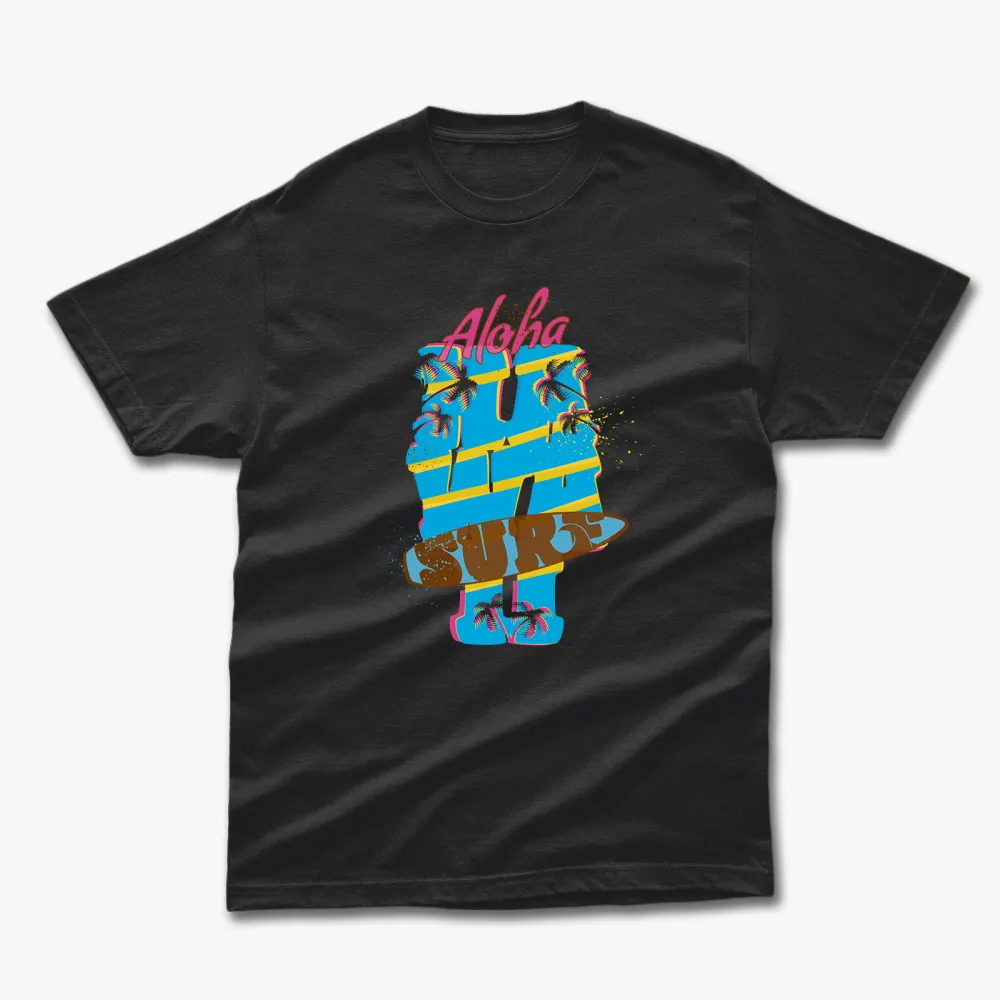 Retro Summer Aloha Surf Printed T-Shirt