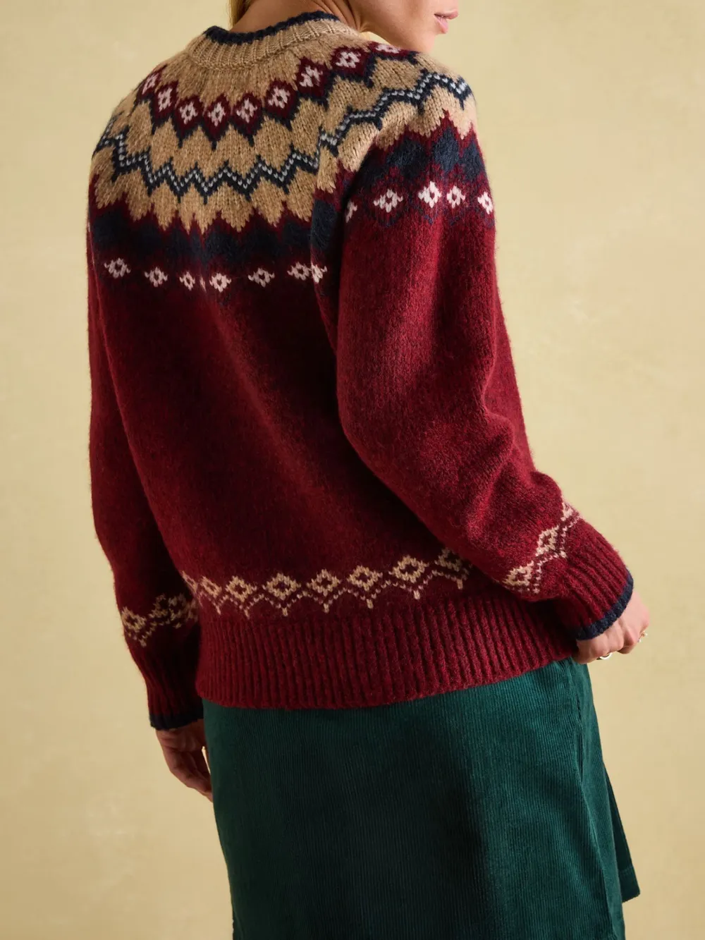 Lowry Navy/Camel Fairisle Pattern Jumper