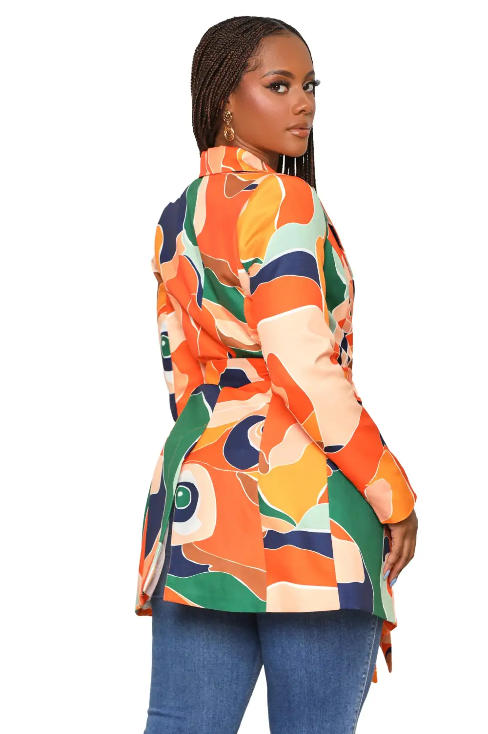 Artsy Babe Blazer (Orange Multi)