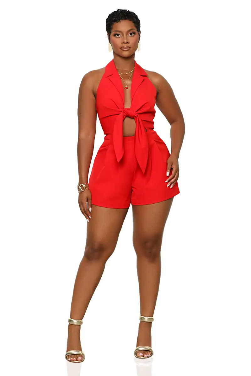 Code Red Halter Romper