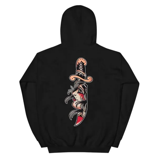 Woman Weapon Printed Men's Casual Loose Hoodie