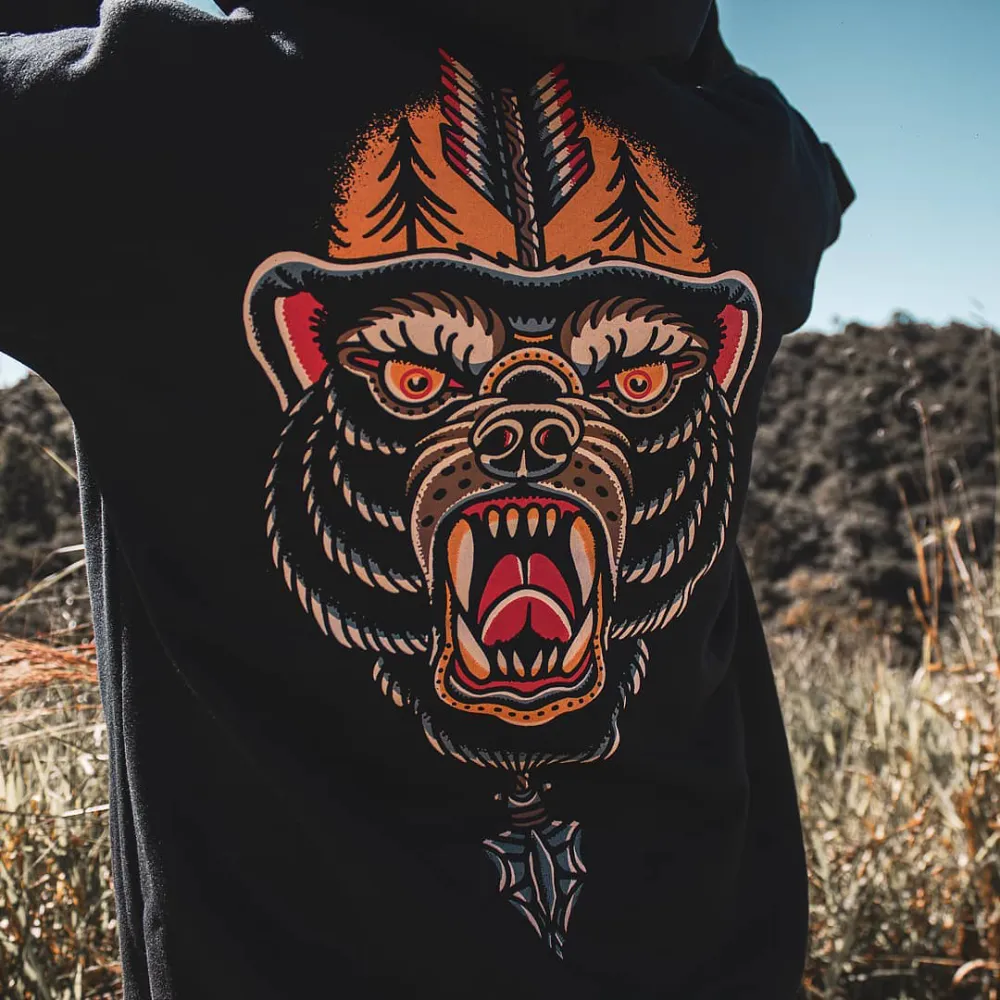 Ferocious Animal Print Long-sleeved Hoodie