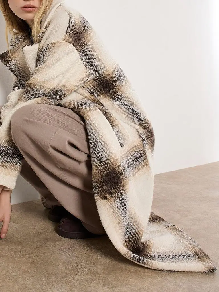 Soft Oversized Check Coat