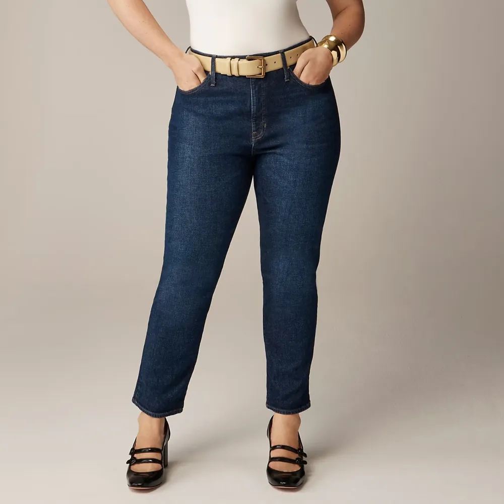 High-rise straight jean semi-stretch