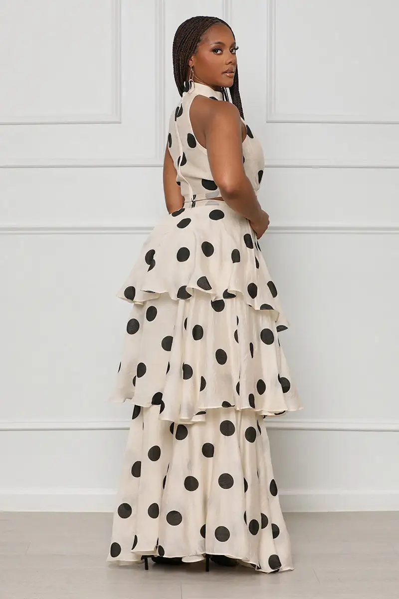 Into The Ruffle Polka Dot Set (Cream Multi)-FINAL SALE