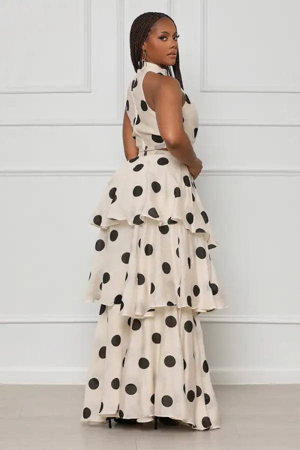 Into The Ruffle Polka Dot Set (Cream Multi)-FINAL SALE