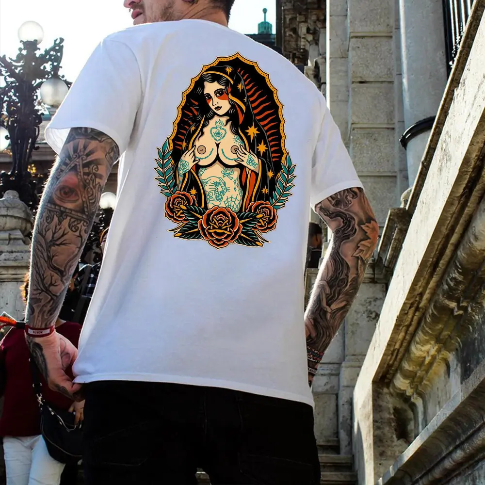 Our Lady Of Hellfire Floral Print Men's T-shirt