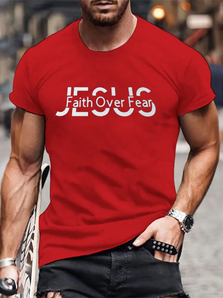Men'S T-Shirt Jesus Faith Over Fear Apostolic Gifts T-Shirt
