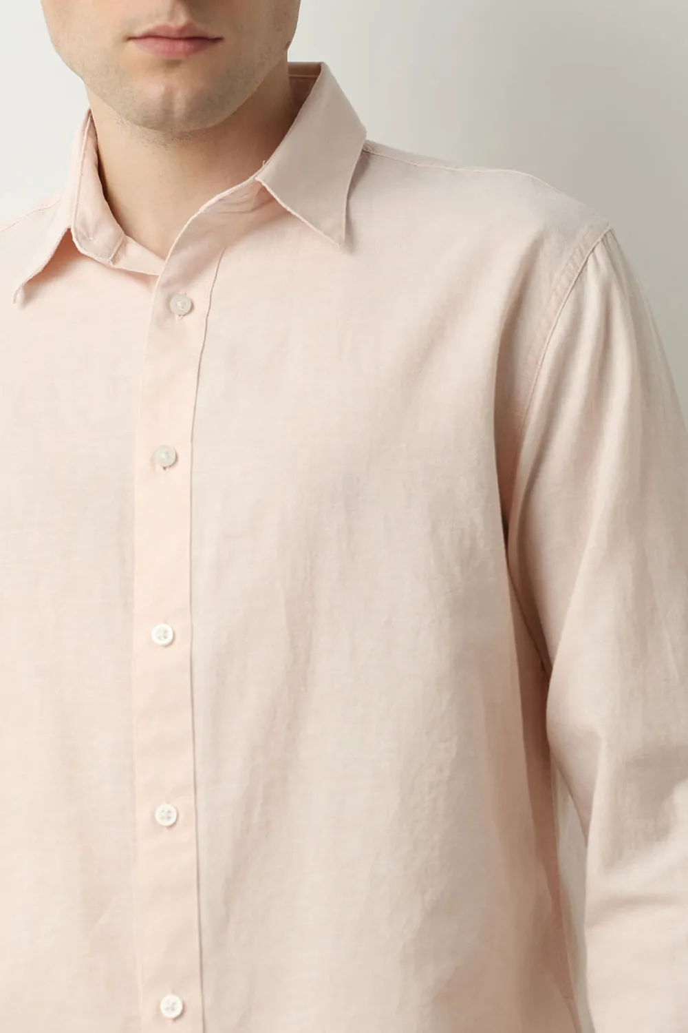 Brown Linen Full Sleeves Shirt