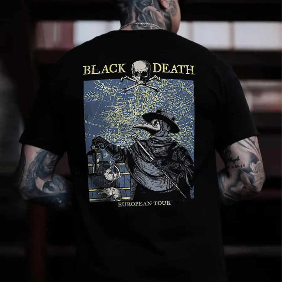 Black Death European Tour Printed Men's T-shirt