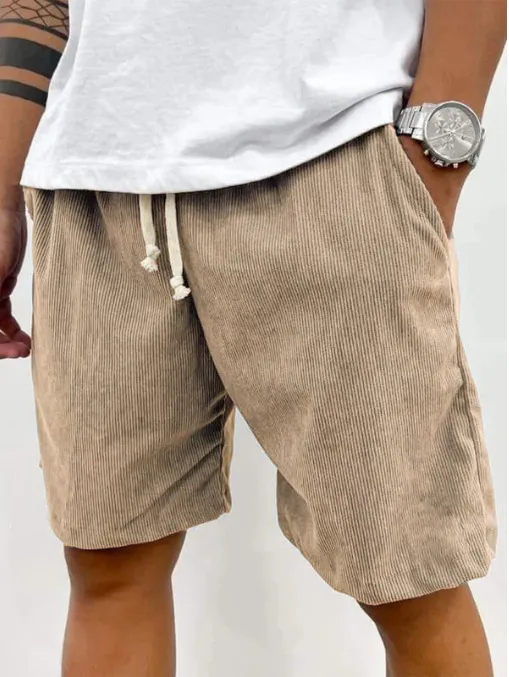 Men's solid corduroy shorts
