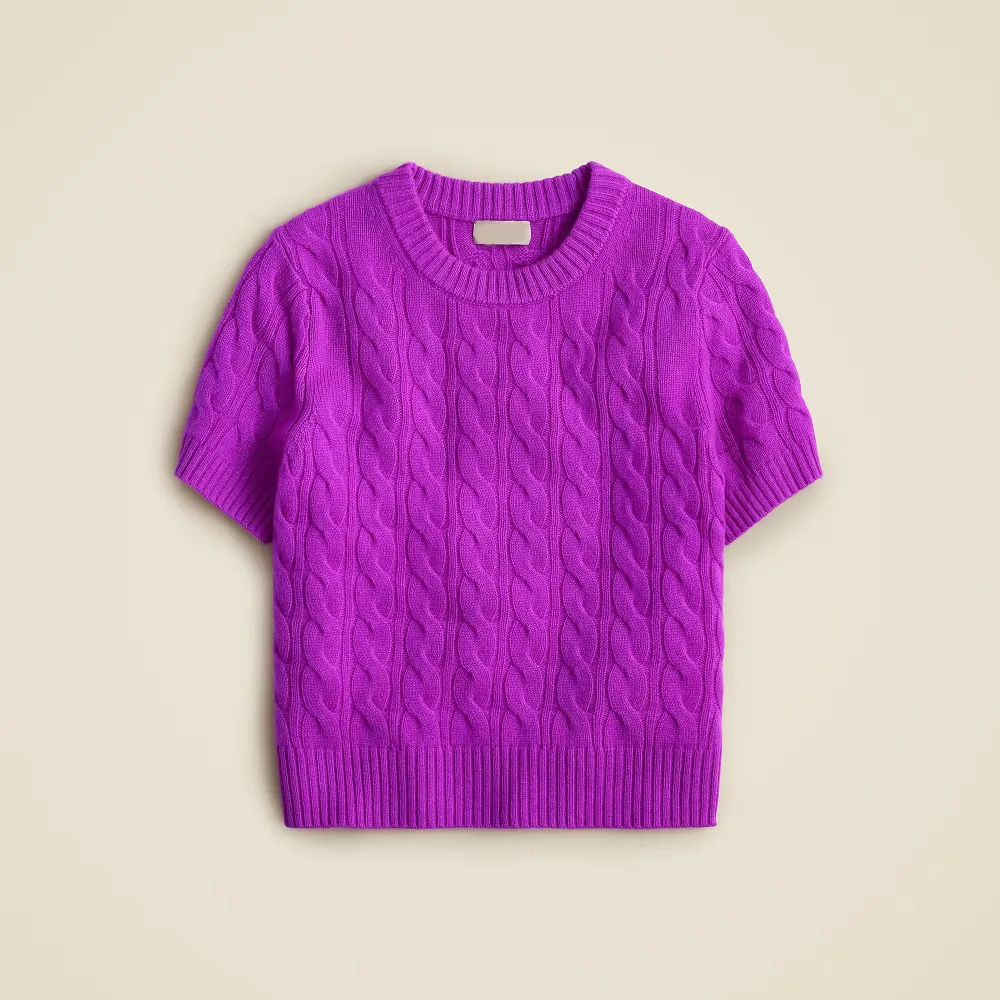 Cashmere cable-knit T-shirt