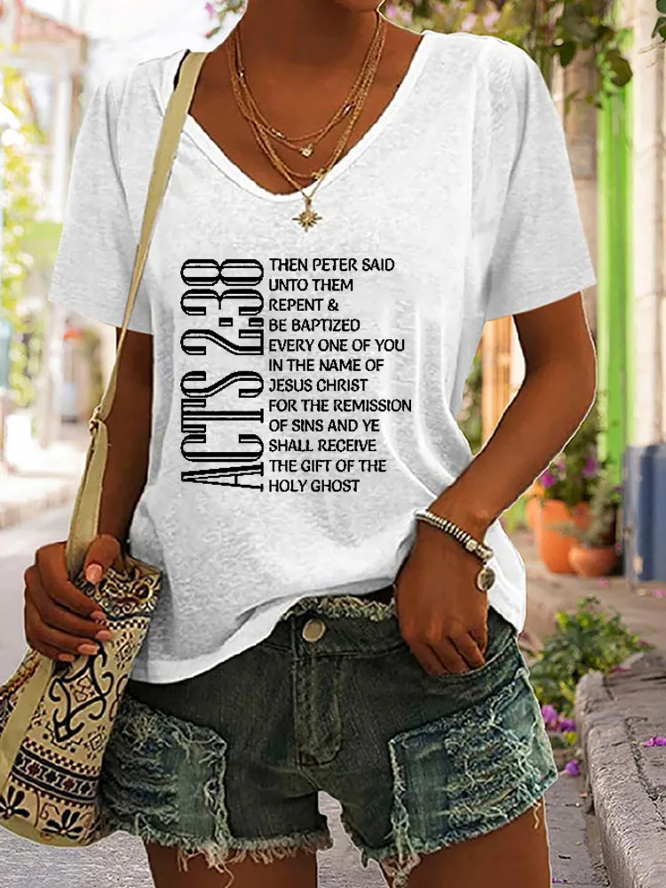 Acts 2:38 Shirt, Bible Verse T-Shirt, Christian Gift, Scripture Shirt, Holy Ghost T-Shirt, Pentecostal T-Shirt, Christian Gift, Baptized Tee