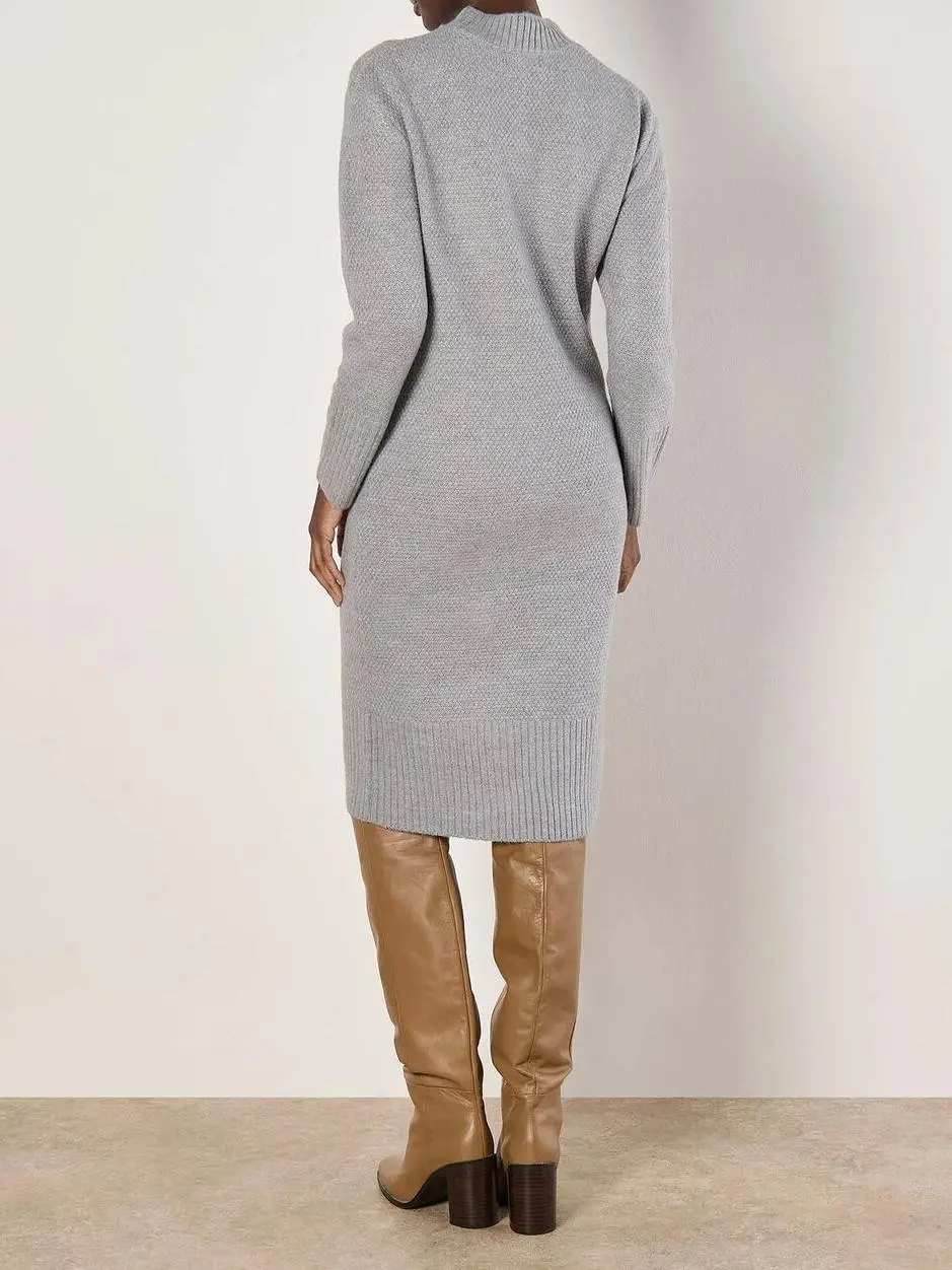 Waffle Knit Midi Dress