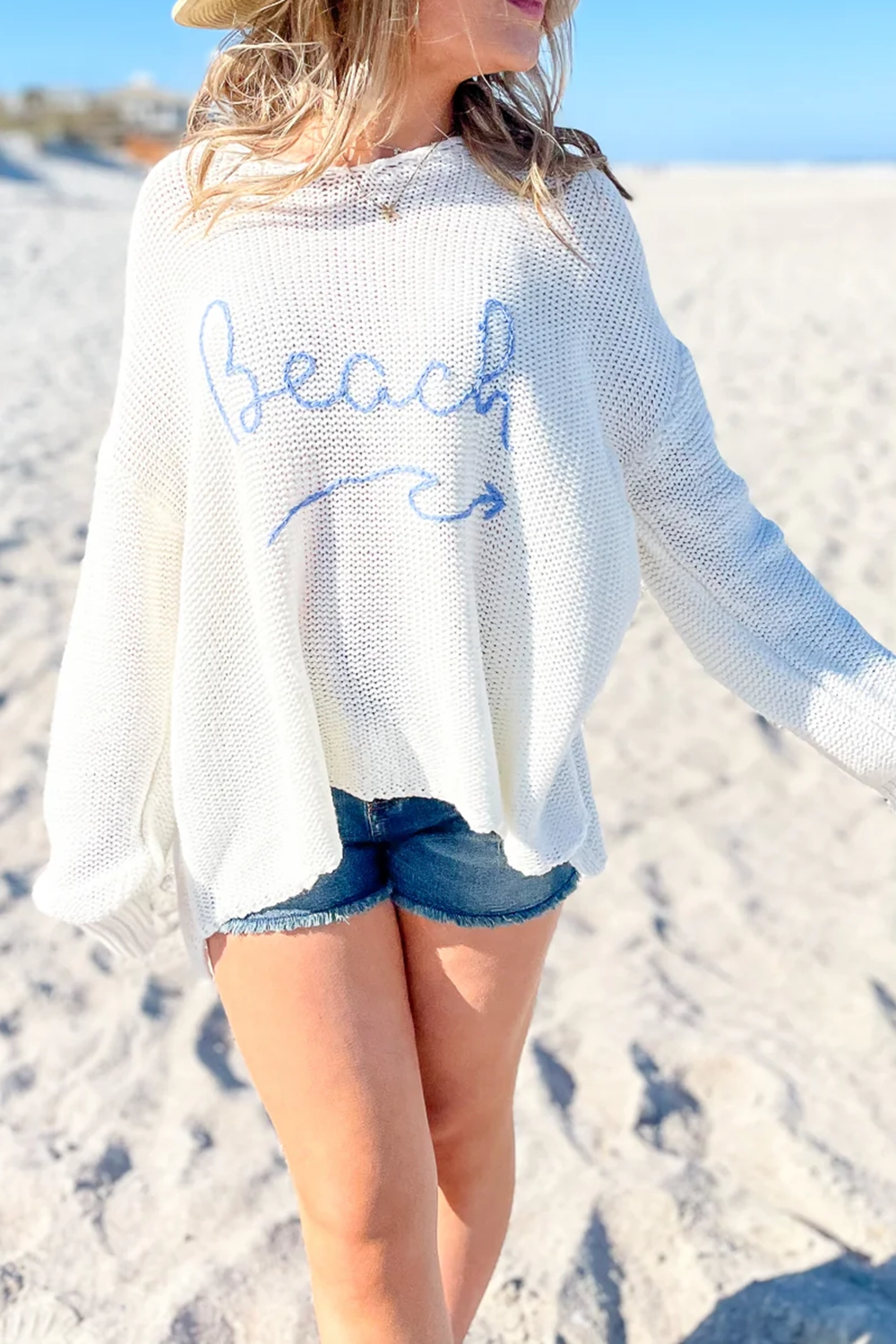 White Beach Loose-Fit Cardigan