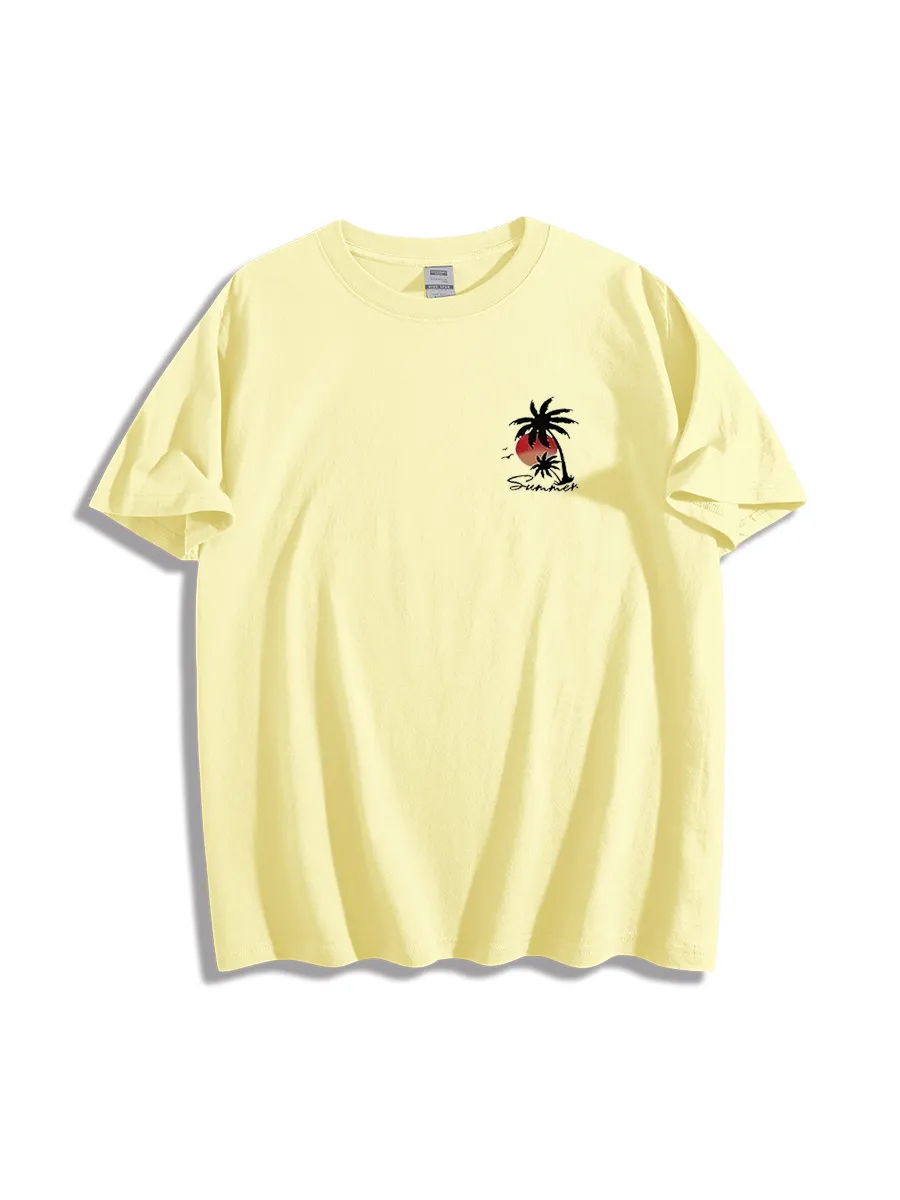 Summer Coconut Tree Sunset Beach Tee