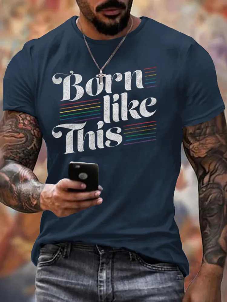 Men'S Born Like This Round-Neck T-Shirt