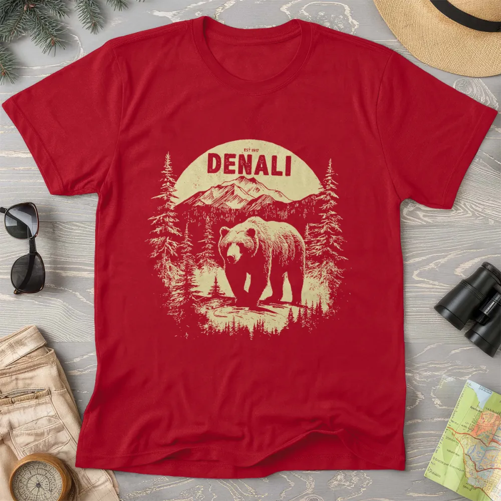 Denali National Park Grizzly Bear Crewneck T-Shirt