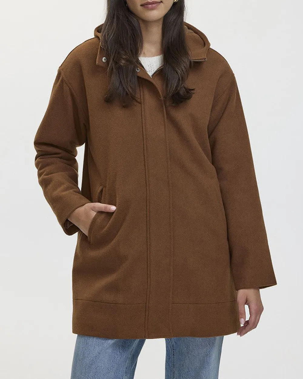 Hooded Wool blend Coat