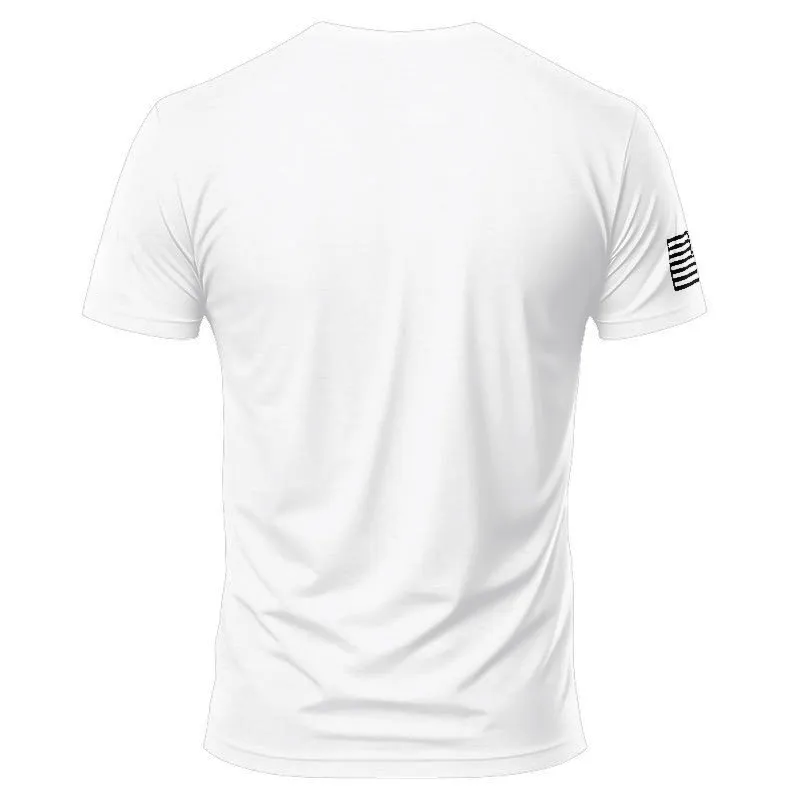 American Soldier T-Shirt - Casual Crew Collar, Short Sleeves, Lightweight Cotton Shirt, Suitable For All Seasons - Men'S Wear, Top