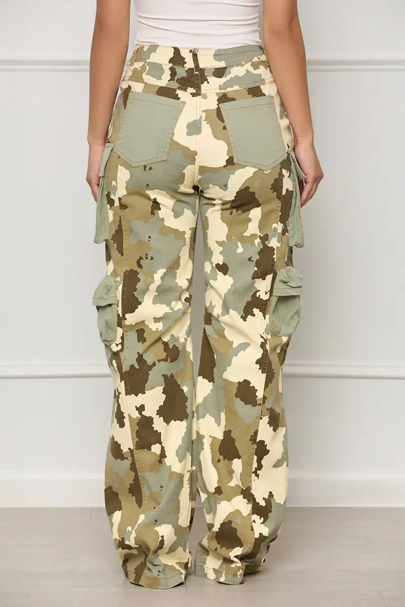 Weekend Chaos Cargo Pants (Tan Multi)- FINAL SALE
