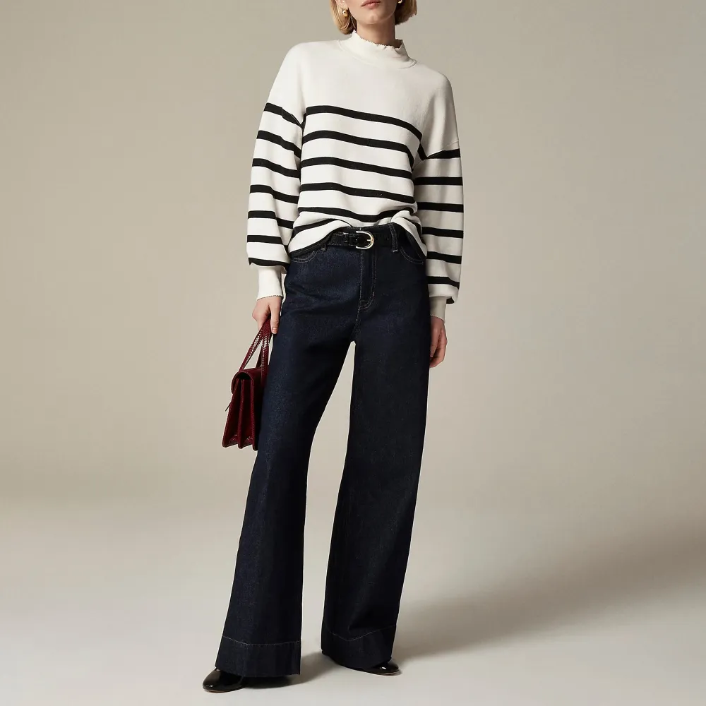 Heritage terry mockneck sweatshirt in stripe