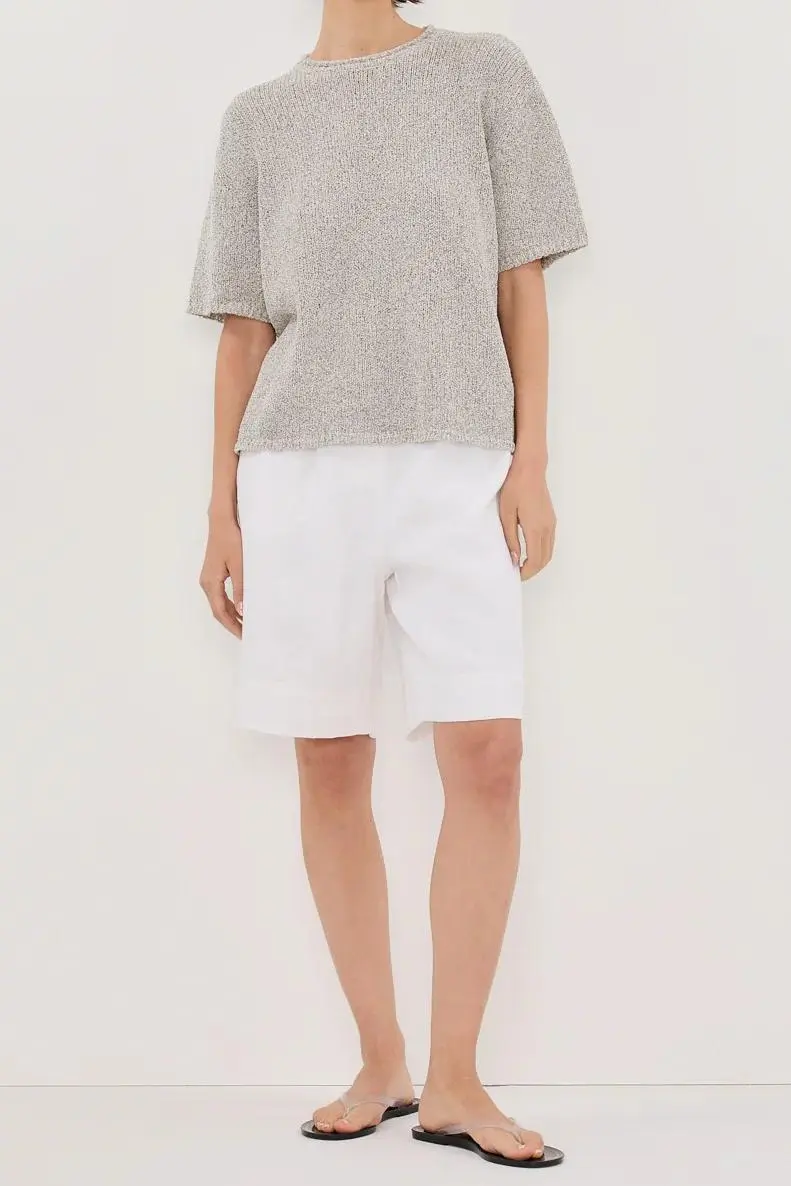 ERIN SILVER MARLE BOXY KNIT TEE