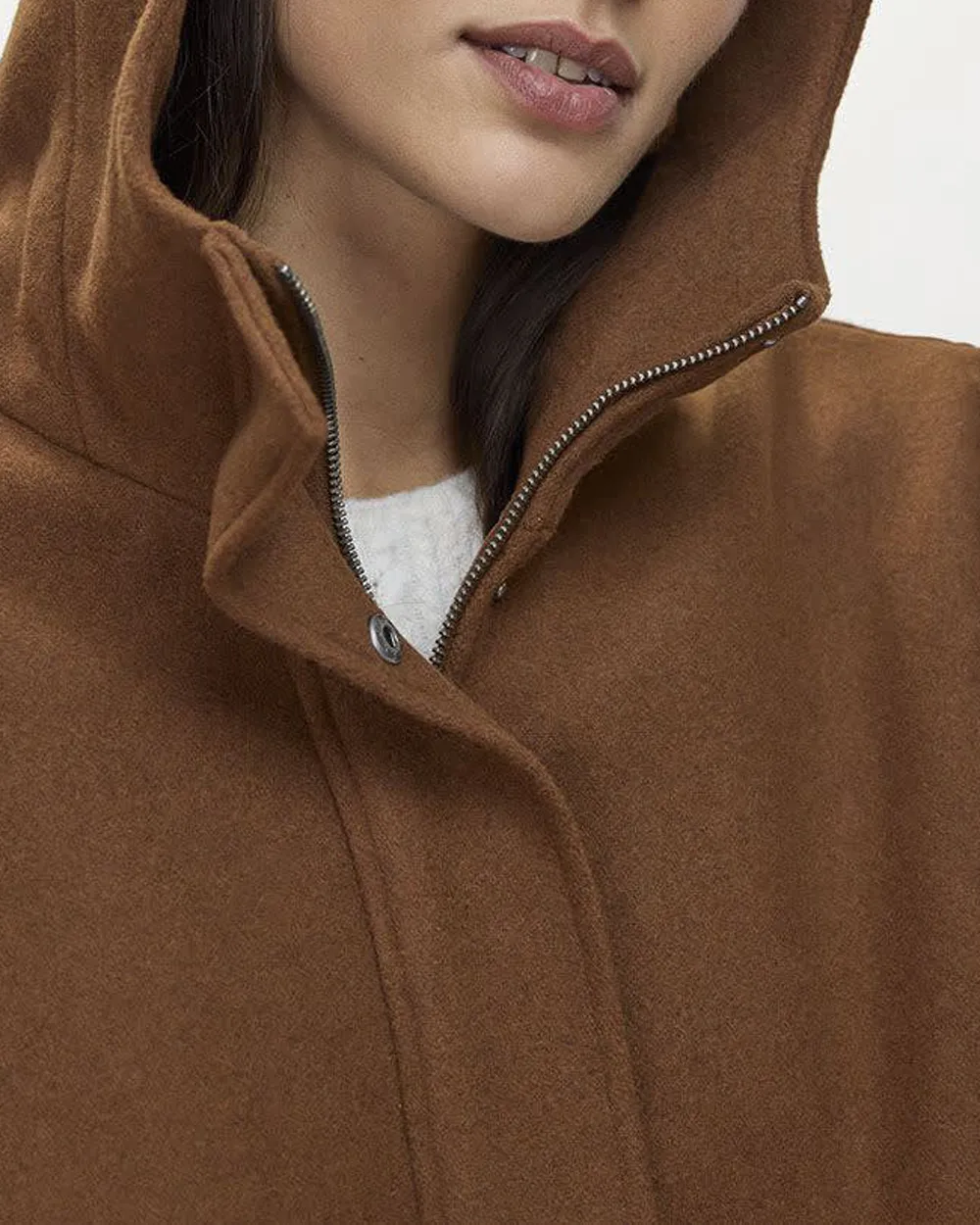 Hooded Wool blend Coat