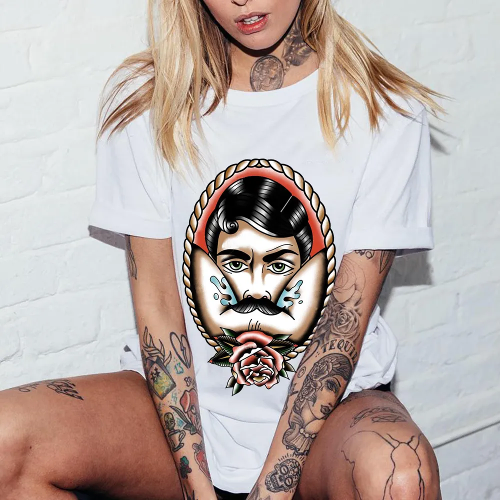Vintage Bearded Man Printed Women's T-shirt
