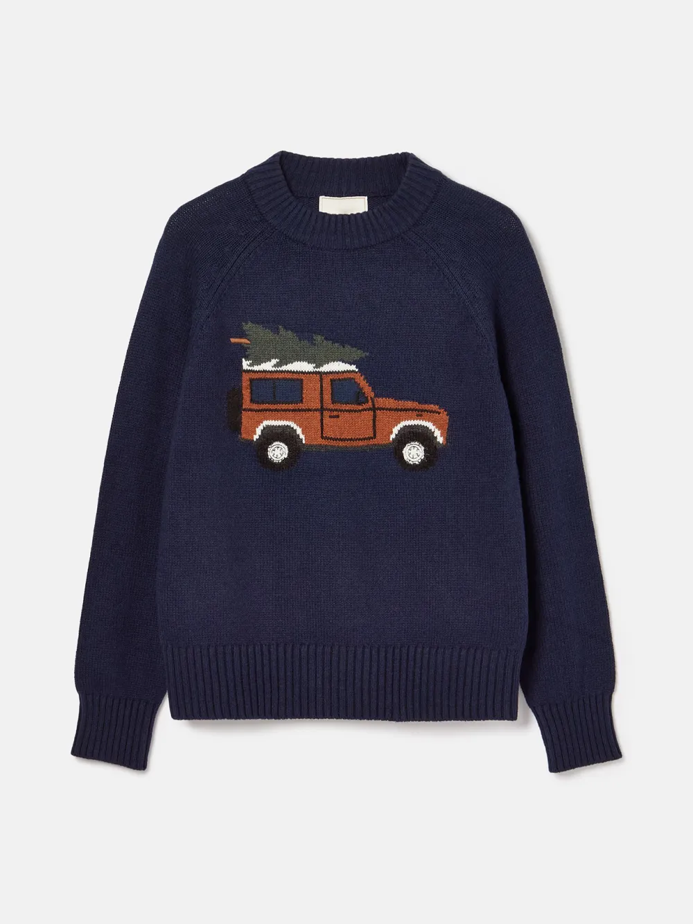 Country Twist Cracking Navy Intarsia 4x4 Jumper