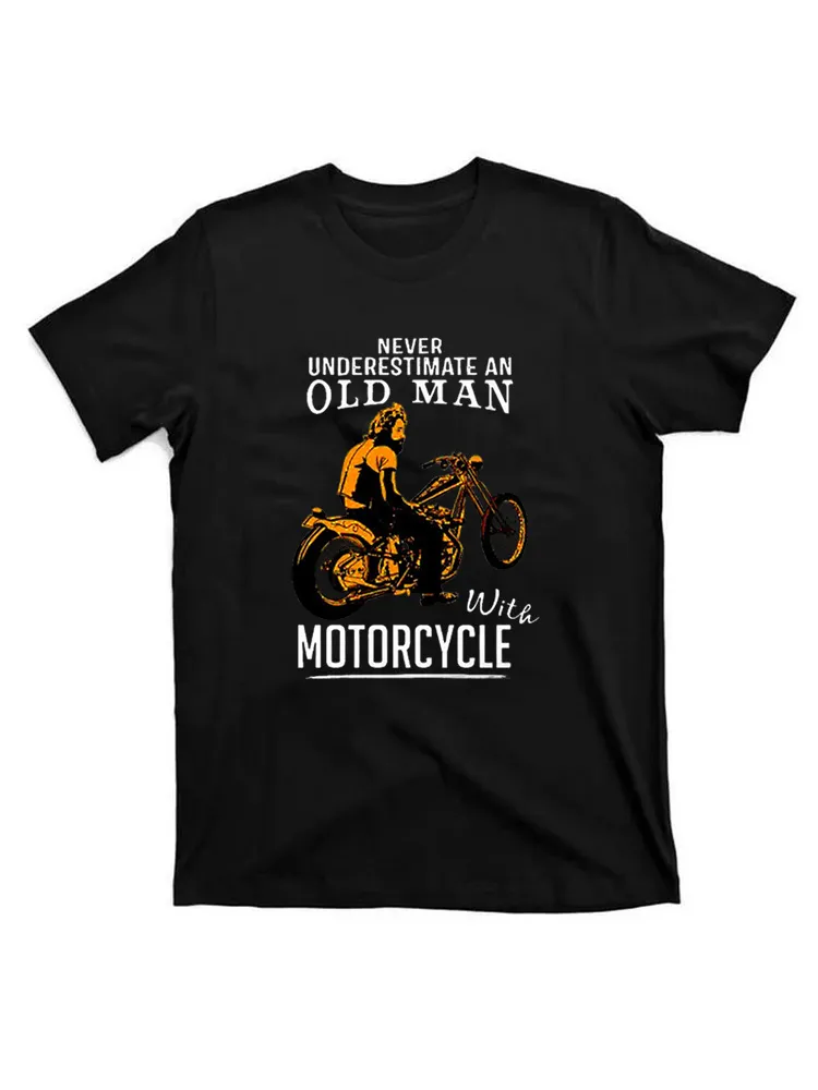 Men'S Motorcycle Print Crew Neck Short Sleeve T-Shirt