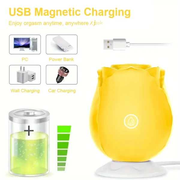 Yellow Rose Toy Vibrator Classic Sucking Vibrator 10 Frequency