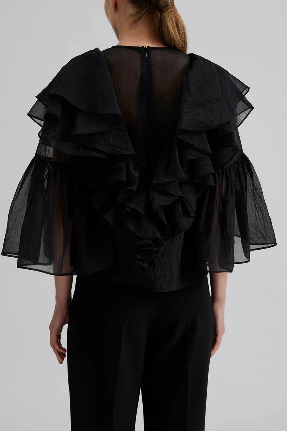 Ruffled Organza Blouse