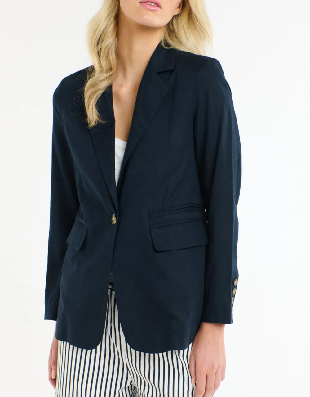 Portofino Linen Blazer - Navy