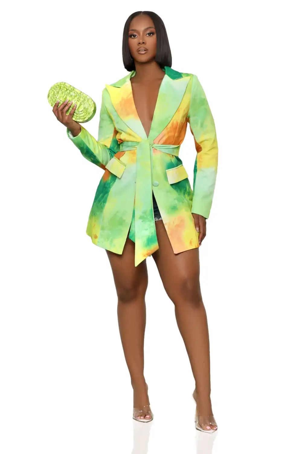 Color Flash Blazer (Green Multi)