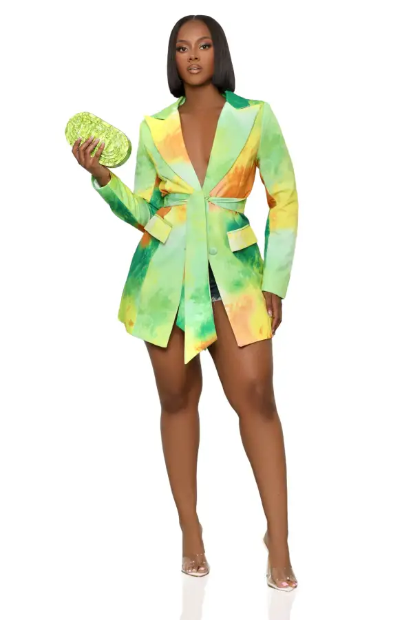 Color Flash Blazer (Green Multi)