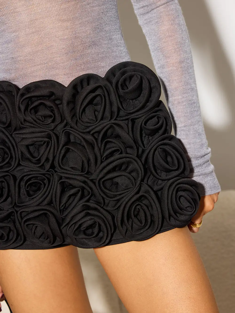 Rose Decor Mid-Waist Shorts