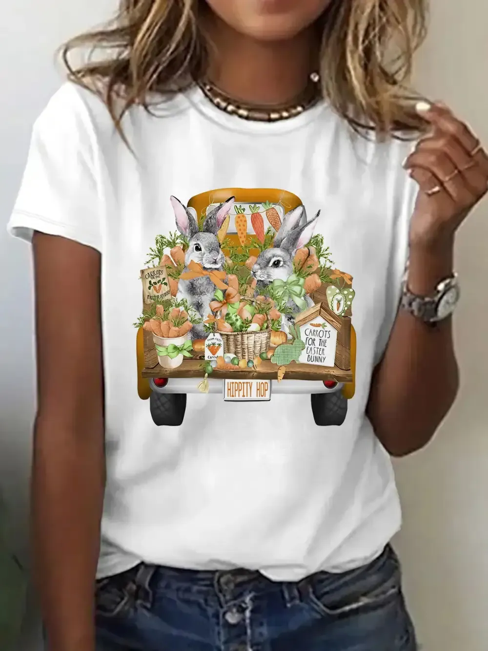 Carrot Bunny Car Print T-Shirt